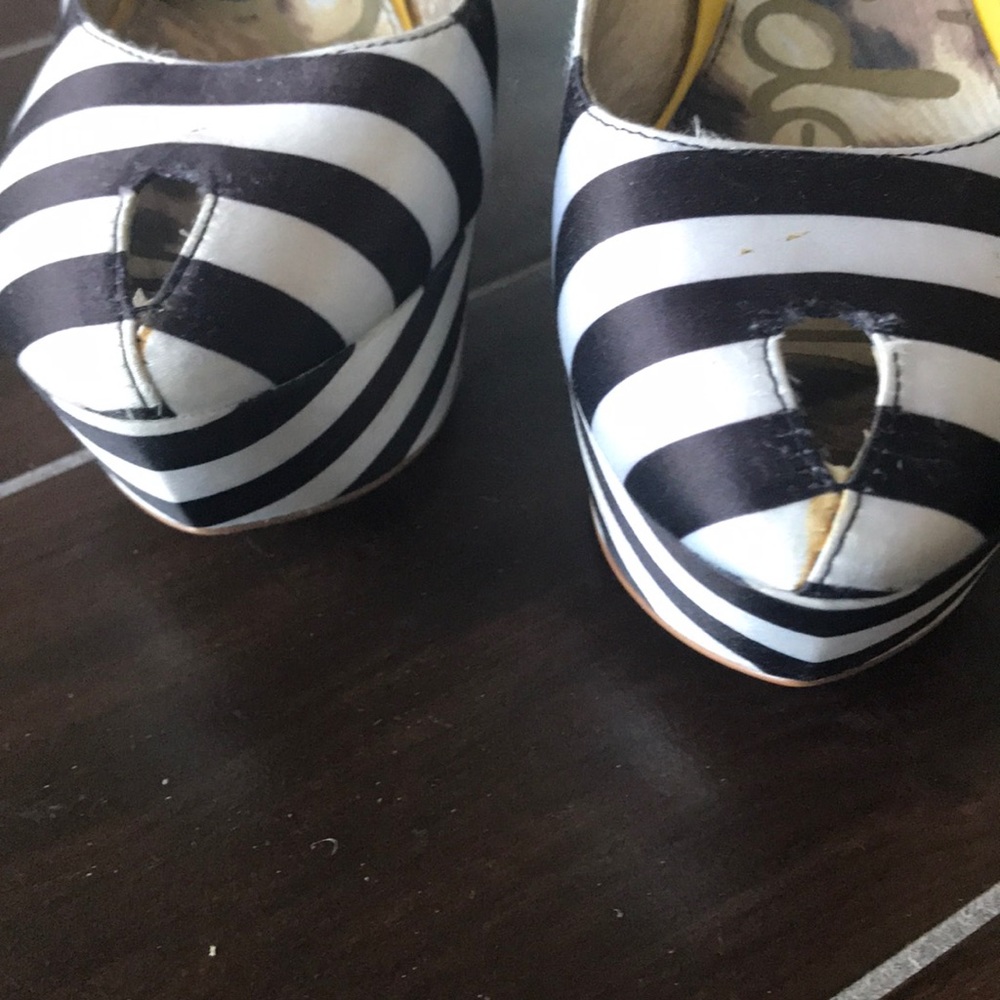 Sling Heeled Platform Shoes w/Small Peek Toe